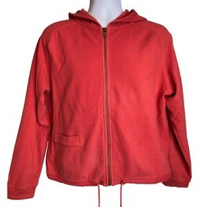 Womens Red Zipper Hoodie Sweatshirt Est Sz M Casual Cozy